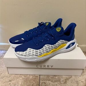 Under Armour Men’s Curry 11 "Dub Nation" Size 17 Blue/Yellow |3026615-100|